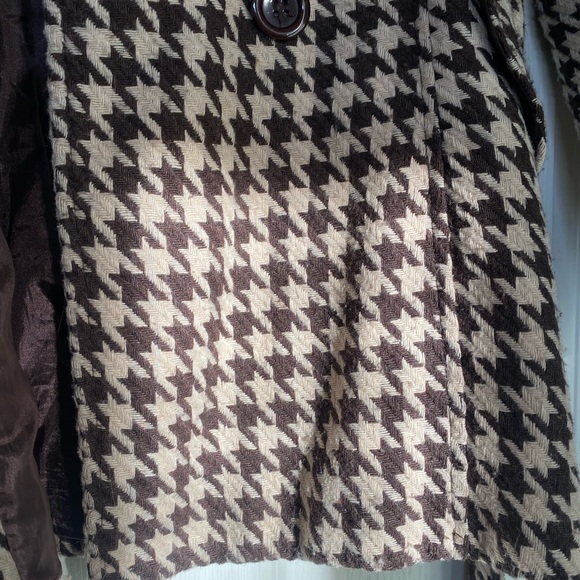 Vintage brown houndstooth double breasted jacket - Picture 8 of 9